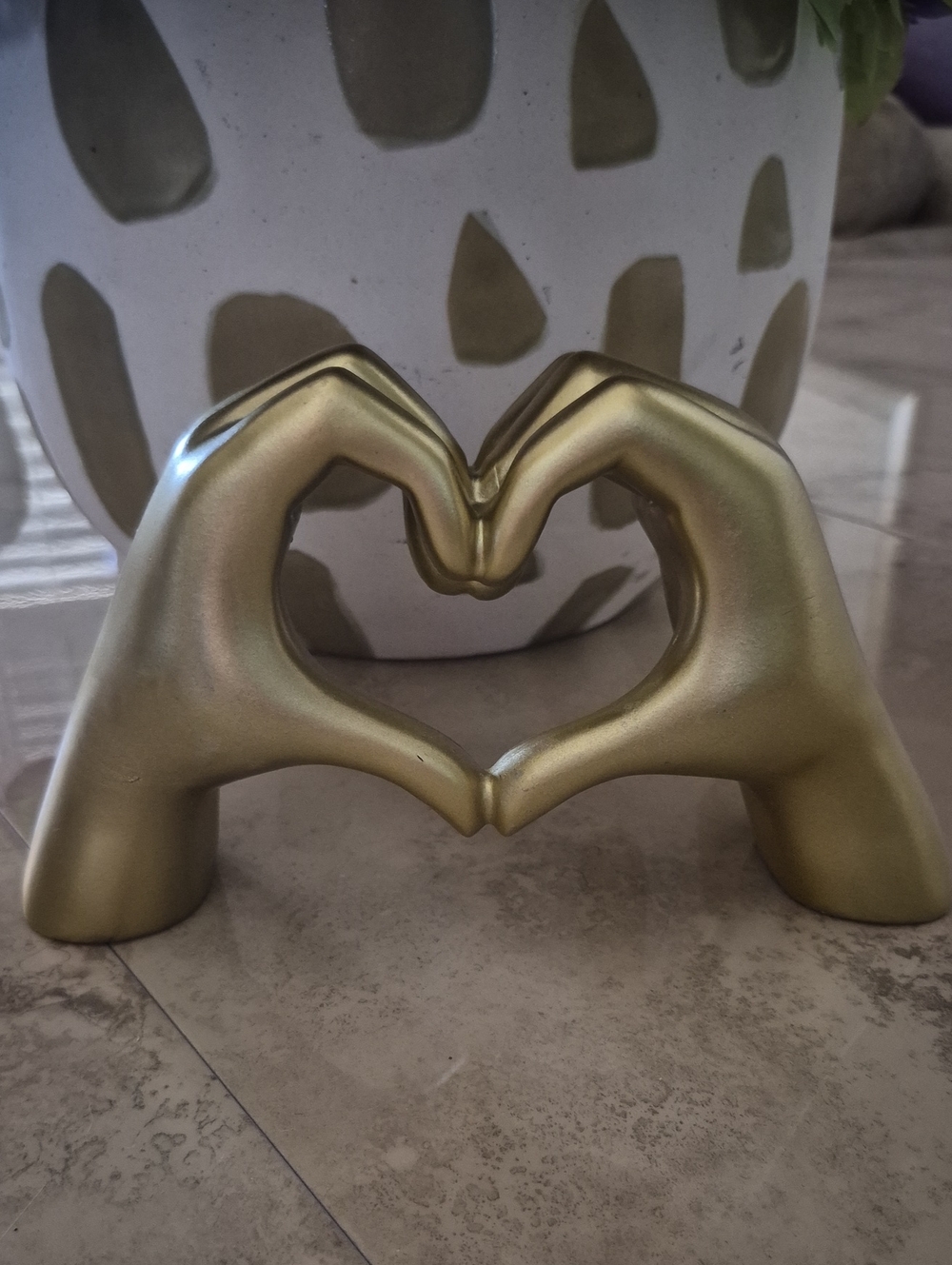 Neiman Marcus Gold Hand Heart Sculpture